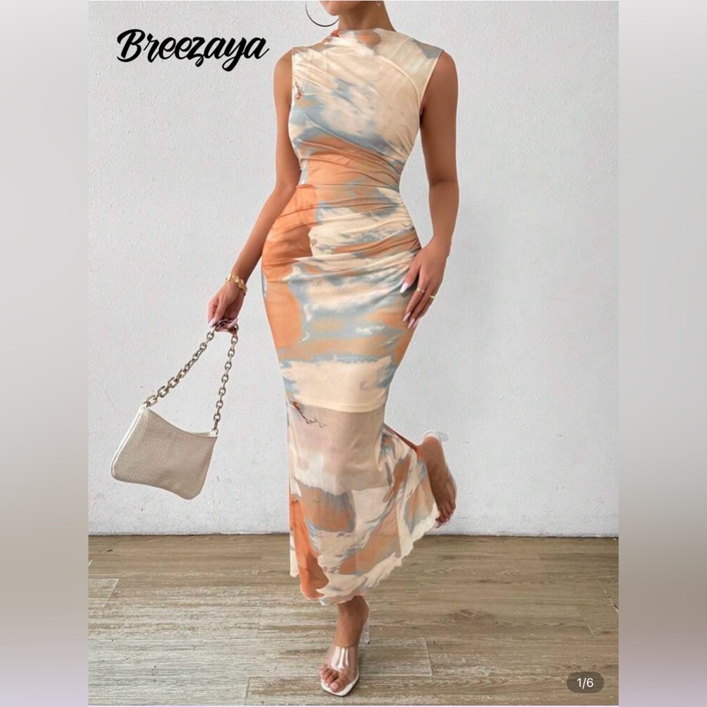 Elegant Multicolor Maxi Dress